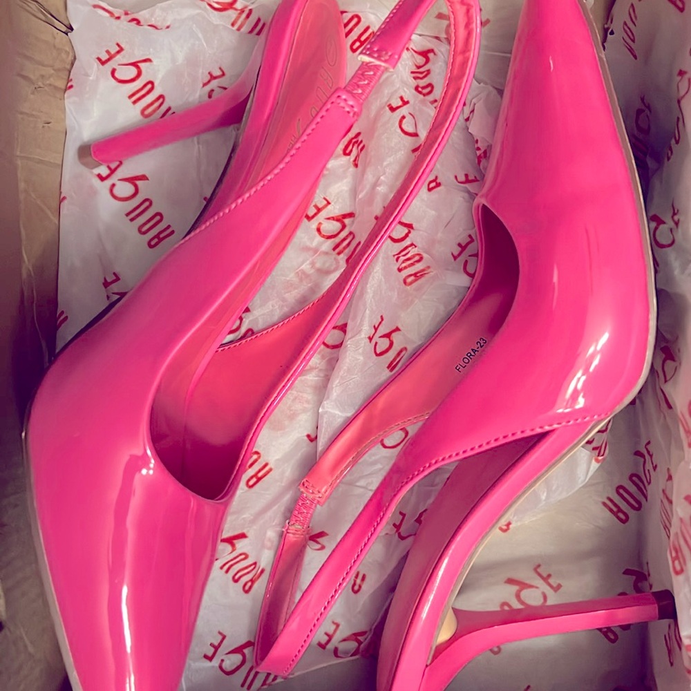 Pink slingback heels
